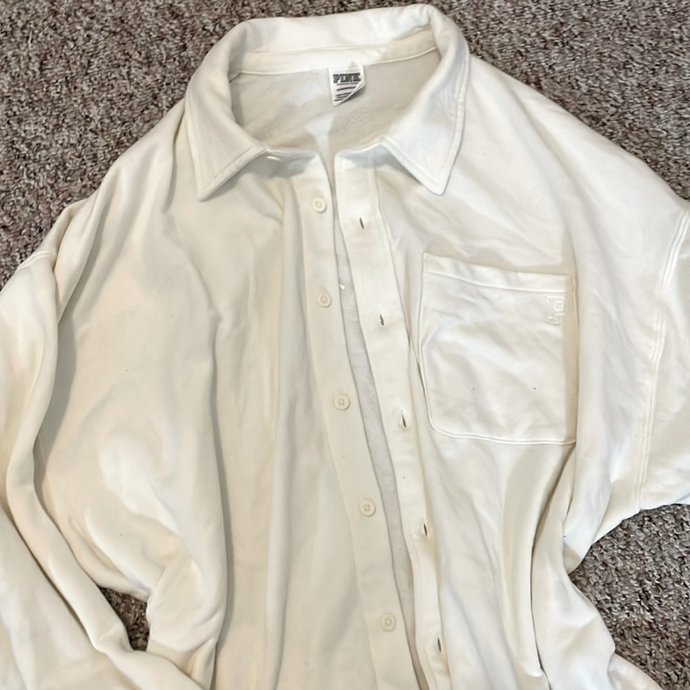 PINK cream button jacket